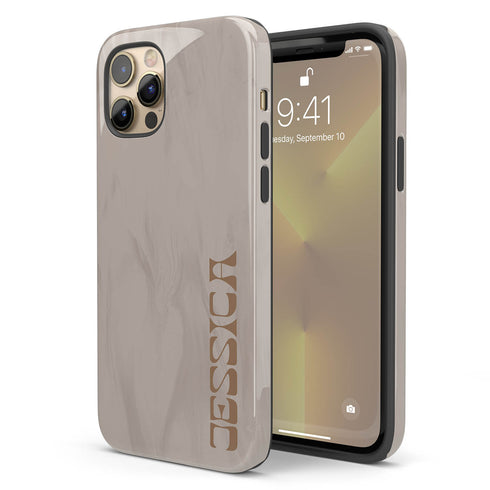 Neutral Earth Tones Custom Name iPhone Case